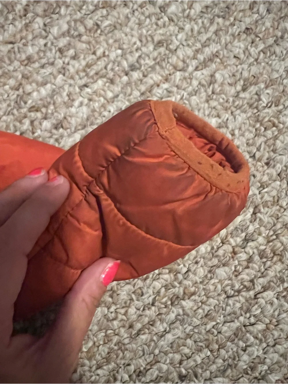 omighty Kids Bright Orange Quilted Hooded Puffer Jacket